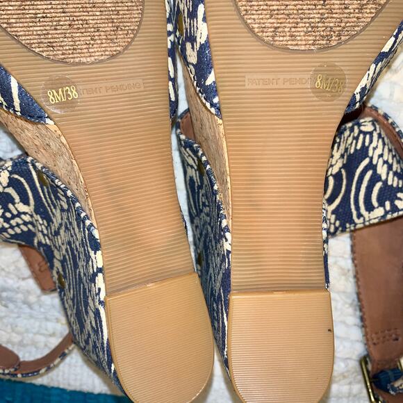 NEW LUCKY BRAND IKAT PRINT HIGH WEDGE PLATFORM SANDALS 8 - Picture 4 of 7